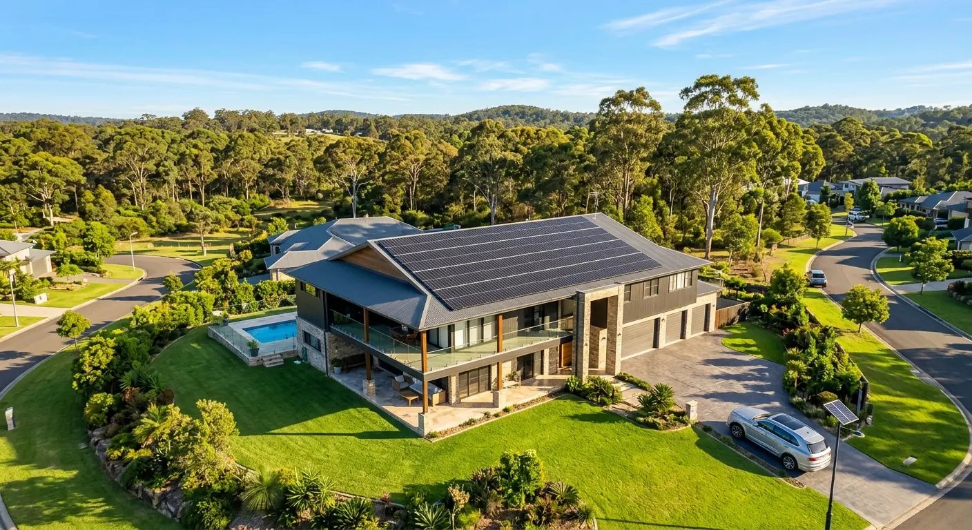 Solar panels on Australian home